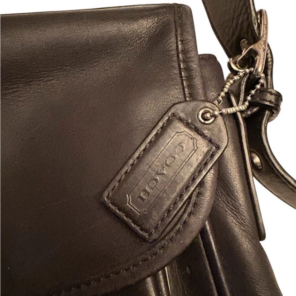 Coach Y2K Black Leather Crossbody Messenger Bag H0769-05238